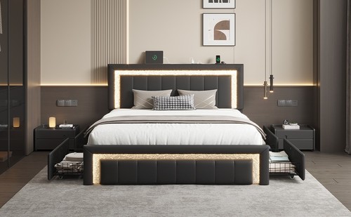 Full queen bed - bed, frame