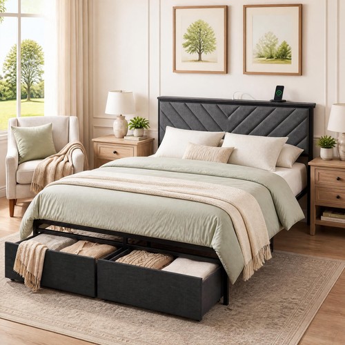 Twin full queen bed frame - twin, with