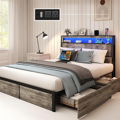Full queen king bed frame - queen, with