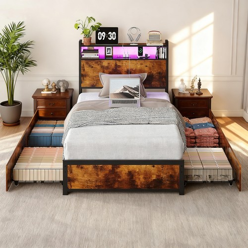Platform bed with - bed, drawers
