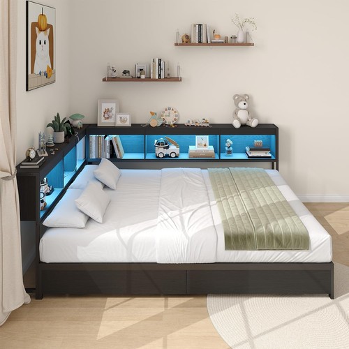 Shaped corner full bed frame - l,