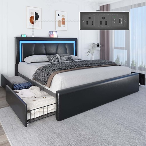 Upholstered full queeen bed - queeen,