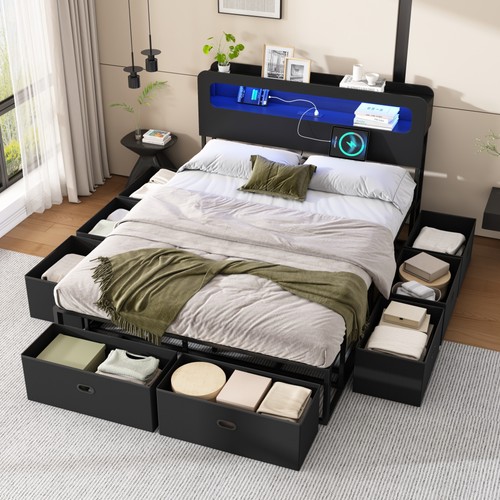 Full size bed - with, led